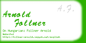 arnold follner business card